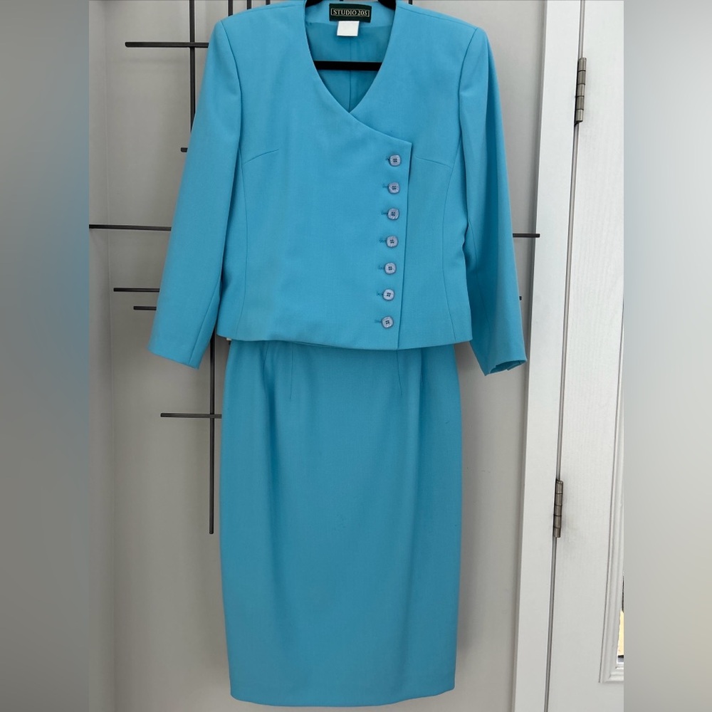 Skirt Suit Set Button Front Jacket and Pencil Skirt Size 6